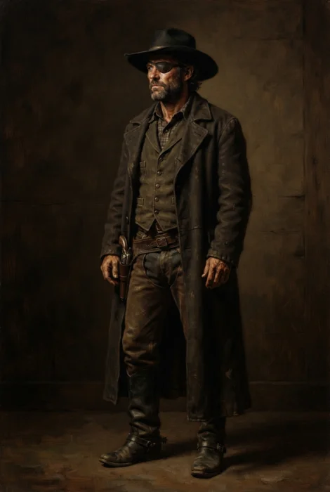 Oil portrait of the same sheriff at full length, looking away from the viewer