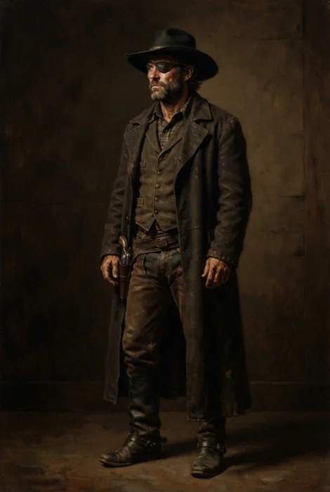 Oil portrait of the same sheriff at full length, looking away from the viewer