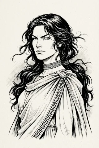 Ink line art sketch