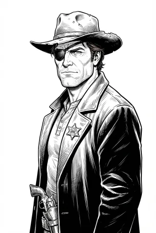 Ink line art sketch
